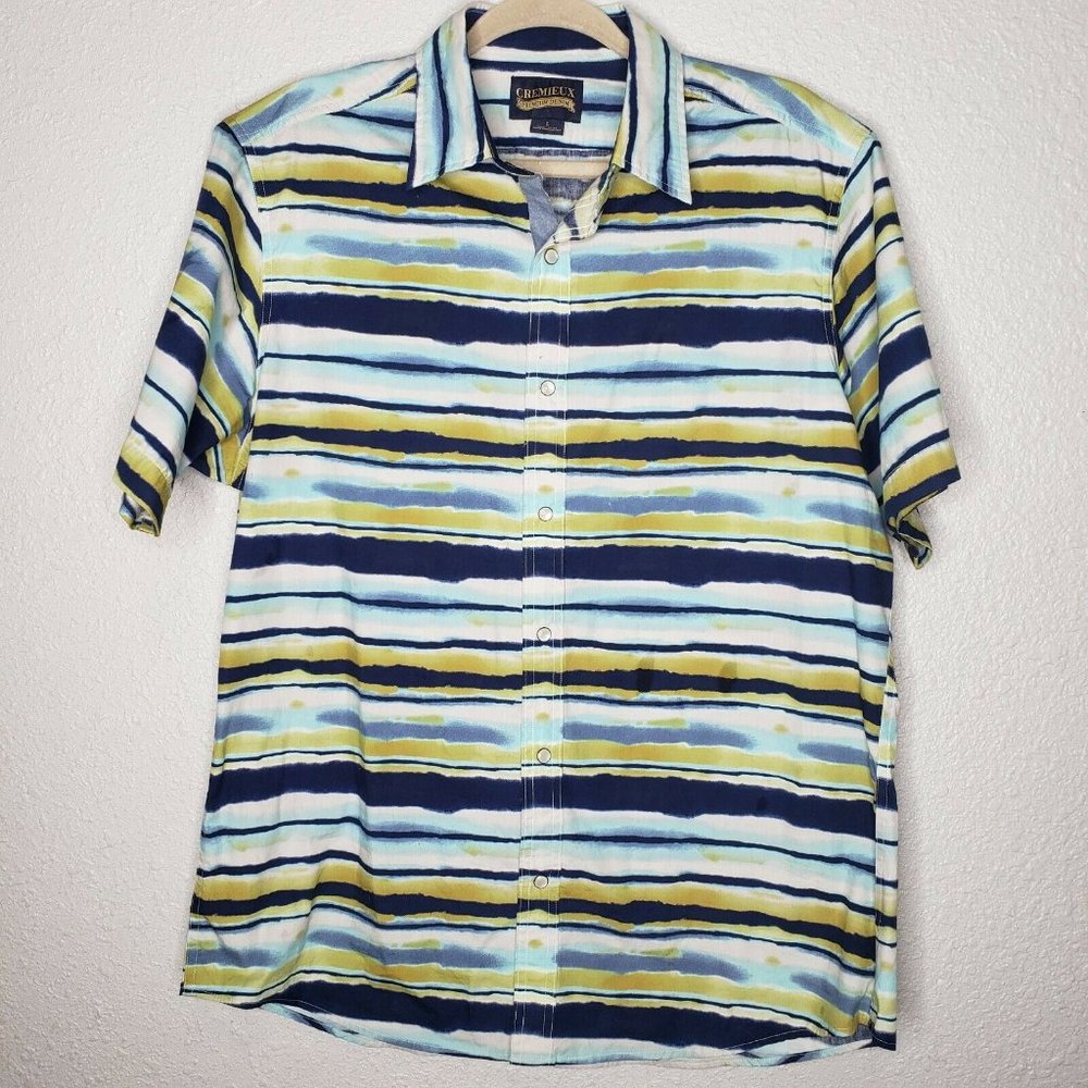 Cremieux Premium Denim Mens Shirt Blue Green - L